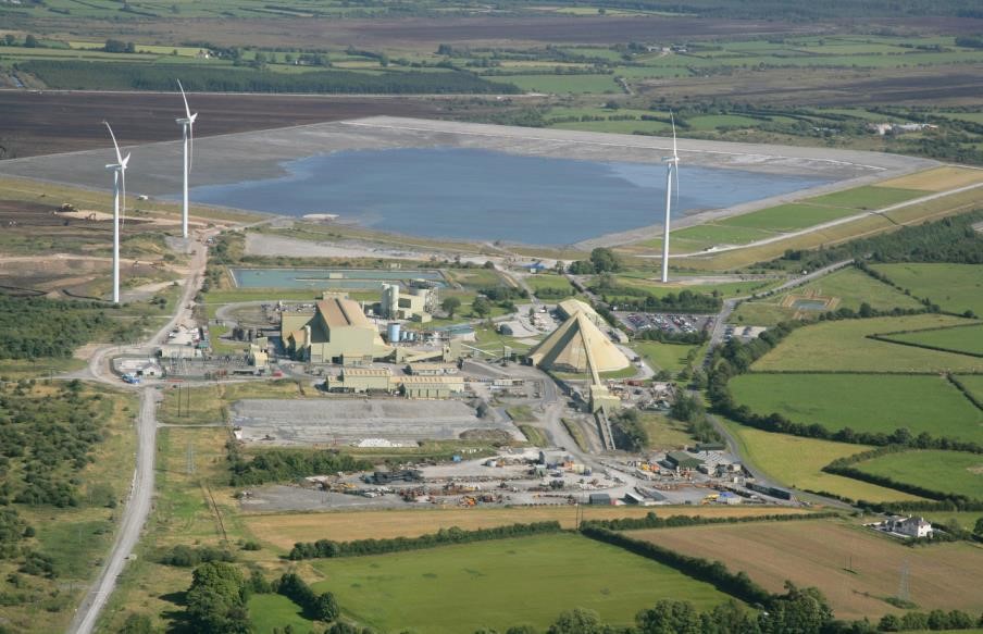 aerial view of an irish mine